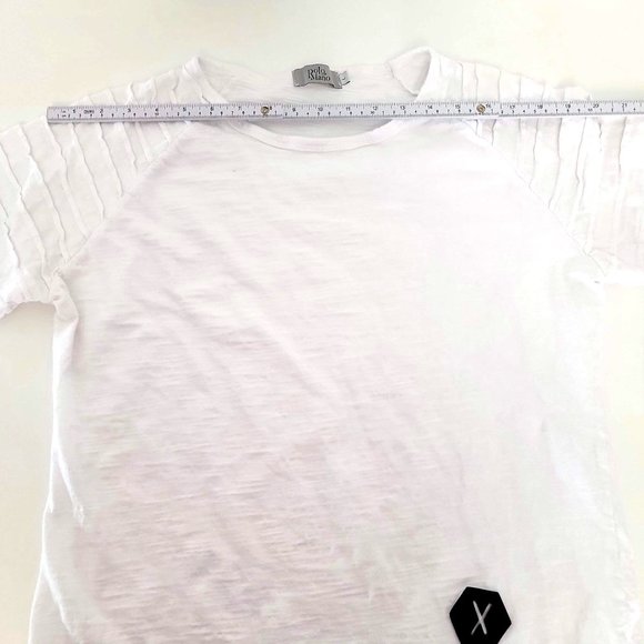 Polo Mano White Stripe Pleat Long Sleeve Shirt Size Large - Picture 11 of 11